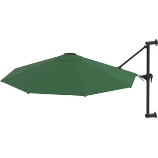 vidaXL Sonnenschirm zur Wandmontage mit Metall-Mast 300 cm Grün - Grün