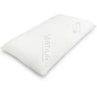 Gorilla Gesund Orthopädisches Nackenstützkissen Silver Neck Wide - viscoelastisches Kissen, Kopfkissen aus Memory Schaum mit Silver & Life-Bezug - 72x42cm - Höhe 12cm