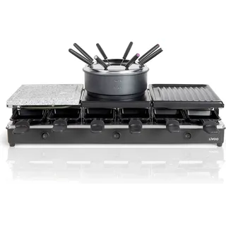 LIVOO Raclette-Fondue-Kombination 12 Personen 1650 W Schwarz