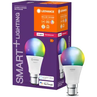 LEDVANCE Smart+ Lampe mit ZigBee Technologie, 9W, A60, matt, Sockel B22D, Lichtfarbe RGBW einstellbar, 806lm, 1er Pack