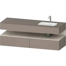 Duravit Qatego Einbauwaschtisch mit Konsolenwaschtischunterbau, 1600x550x600mm, Nische Taupe Supermatt, Becken rechts, QA4796083, Farbe: Basalt Matt