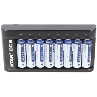 XTAR 1.5 Volt Akku für Wildtierkamera, Wildkamera, 8x Akku und 1x Ladegerät