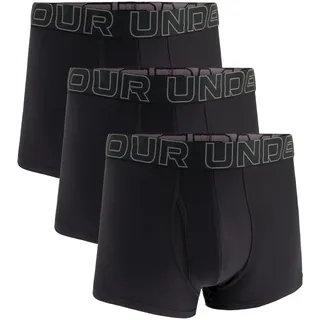 Under Armour Herren Tech Performance Boxershorts im 3er-Pack, 8 cm Beinlänge – atmungsaktiv, feuchtigkeitsableitend, weiches Tragegefühl, ganztägiger Komfort, Schwarz, XL