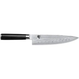 KAI Shun Classic japanisches Kochmesser 20 cm Klingenlänge mit Kullenschliff - Damastmesser 32 Lagen VG MAX Kern - 61 (±1) HRC - Pakkaholzgriff - Made in Japan - Küchenmesser Chefmesser geschmiedet