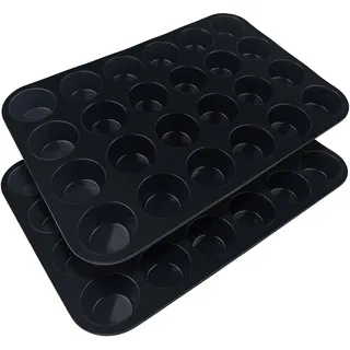 Fousenuk 2 Stück Mini Muffinform Silikon, Muffinblech Muffinförmchen Muffin Backform, Muffinformen Muffinbackformen Cupcake Förmchen Muffin Form, Backblech Muffinform 33×22×2.5cm Antihaftbeschichtet