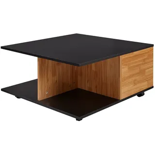 FineBuy Couchtisch 70x70 cm Wohnzimmertisch mit 2 Schubladen Sofatisch Tisch mit 2 Fächern Grau