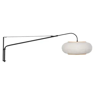 Wandleuchte - schwarz - Silva Alba - holz leinen metall - leselampe - E27 - 4626ZW - Steinhauer - Schwarz