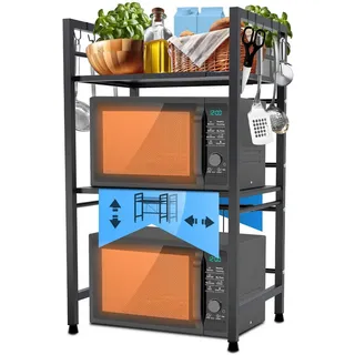 CLP Küchenregal Metall schwarz , Schwarz , 40.5x78x36 cm , Küchen, Küchenmöbel