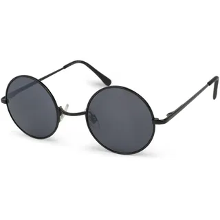 Stylebreaker "Retro Sonnenbrille Klein Rund mit Federscharnier", 1 Stk., gestell schwarz, glas grau getönt),