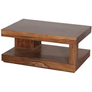 Wohnling Couchtisch Massivholz Braun Sheesham 90 x 60 x 40 cm