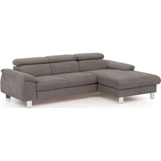 Cotta Ecksofa Komaris L-Form Kunstleder 3-Sitzer Grau