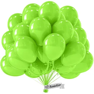 BIO Luftballons Hellgrün [50 Stück] • MADE IN EU • Zertifiziert nachhaltige Bio Ballons • 100% Naturlatex • Klimaneutral hergestellt • Ø34cm Helium Luftballons Grün/Apfelgrün • Luftballons Geburtstag