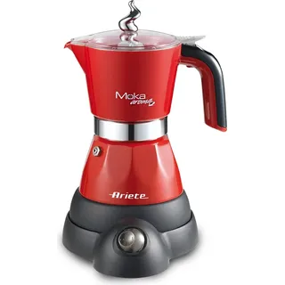 ARIETE Espressokocher 4/2 Tassen Espresso Maker Espressokanne Kaffeekocher Alu - Rot