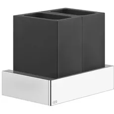 Gessi Rettangolo Accessoires Doppel-Glashalter zur Wandmontage, Becher schwarz, 20811, Farbe: Schwarz XL