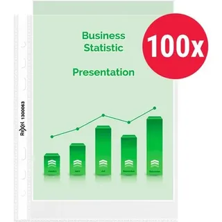Rexel Top Quality Prospekthüllen A5 Glasklar Transparent 80 Mikron PP (Polypropylen) Öffnung oben 6 Löcher 100 Stück
