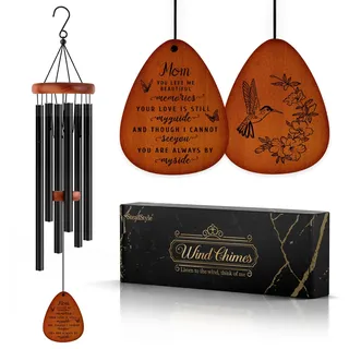 SteadStyle Gedenkgeschenke – Gedenk-Windspiel für den Verlust der Mutter, Beileidsgeschenke für den Verlust der Mutter, Trauer-Windspiel aus Holz in Erinnerung an den Verlust der Liebe (64 cm)
