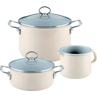 RIESS Starterset Topf-Set 3-tlg. Suppentopf + Emailletopf + Deckel