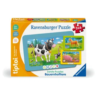 Ravensburger tiptoi Puzzle 00229-3 erste Puzzles: Bauernhoftiere, niedliche Rahmenpuzzles - Kinderpuzzle ab 2 Jahren