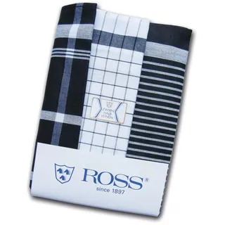 Ross - EXCUSIVE - 3er Pack Halbleinen Geschirrtücher schwarz 50x70 cm