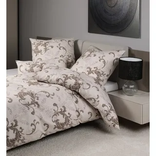 Janine Design Edelflanell-Bettwäsche-Garnitur Chinchilla S 78068 Farbe taupe Größe 155x220+80x80 - Taupe