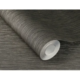 Rasch Textil Rasch Vliestapete 537741 Schwarz-Anthrazit Uni 10,05 m x 0,53 m