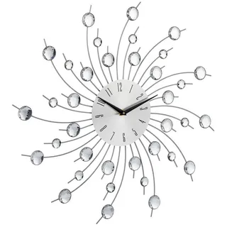 Relaxdays Wanduhr 50,0 cm 50 silber