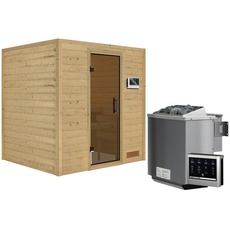 Bild Karibu Sauna Anja Fronteinstieg, 9 kW Bio-Kombiofen inkl. Steuergerät inkl. gratis Zubehörpaket