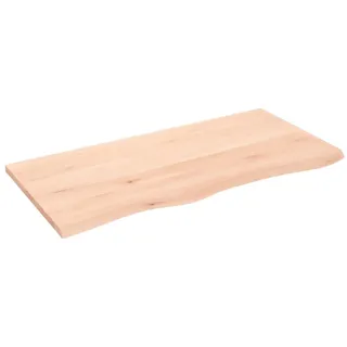 vidaXL Waschtischplatte 100x50x2 cm Massivholz Unbehandelt - Braun