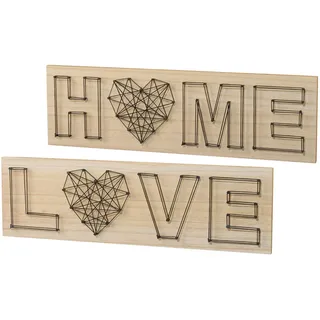 Holzbild CREATIV HOME, silber (farbe bild(er): silberfarben), B:40cm H:15cm T:4cm, Bilder, Holzbild, Wanddeko, aus Holz, mit Schriftzug
