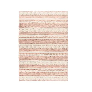 me gusta Bohist 225 Wollteppich 80 x 150 cm Rosa / Creme