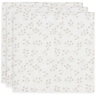 jollein Musselin Tuch Baby – Leafy Dreams – 3er Pack – 70x70cm – 100% Baumwolle – Spucktücher Baby – OEKO-TEX Zertifiziert