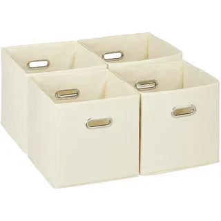 Relaxdays Aufbewahrungsbox 33,3 x 32 x 10 cm 4-tlg. beige