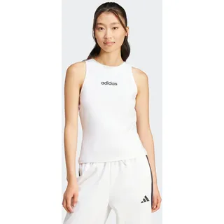 Tanktop ADIDAS SPORTSWEAR "ESSENTIALS LINEAR SLIM COTTON", Damen, Gr. XXL, schwarz-weiß (weiß, schwarz), Obermaterial: 93% Baumwolle, 7% Elasthan, Rundhals, Tops Tanktop