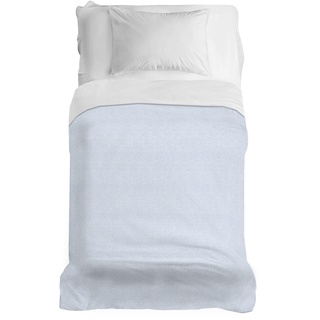 PENSIERI DELICATI Tagesdecke 170 x 280 cm, Einzeltuch 100% Baumwolle Pique, Ideal Zum Thema Wohnen, Decke Salva Bett Doppelbett, Fantasie Dublin Hellblau, 100% Made in Italy