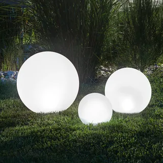Esotec Solarleuchtkugel Garten 3er Set, multicolor, IP44, wetterfest - Weiß