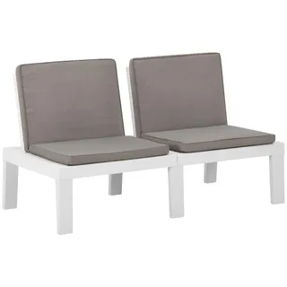 vidaXL Garten-Lounge-Bank 65 x 70 x 0 cm Weiß