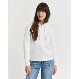 Gant für Damen. 4202587 Weißes Tonal Shield-Kapuzensweatshirt (XS), Lässig, Baumwolle