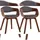 Armlehnenstuhl Stoff Walnuss/Hellgrau 2er Set