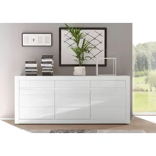 Home Affaire Carat 217 x 90 x 42 cm grau / weiß hochglanz