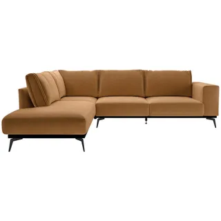 Mid.you Ecksofa , Orange , Holz, Textil , Füllung: Polyurethan (Pur), Silikon , Ottomane links, L-Form , 293x200 cm , Made in Eu , Wohnzimmer, Sofas & Couches, Wohnlandschaften, Ecksofas