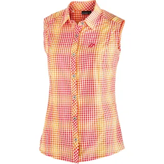 Funktionsbluse MAIER SPORTS "Paloma", Damen, Gr. 56, hellrot, 85% Polyester, 15% Viscose, Blusen Funktionsbluse, ärmellose Damen Bluse, sommerliches Blusen-Shirt, Karobluse, Reg. Fit
