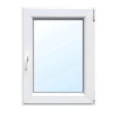 Kunststoff-Fenster 1-flg. 2-Fach Verglasung Weiß 75 cm x 75 cm DIN Rechts