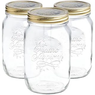 Bormioli Rocco Quattro Stagioni Mason Gläser - 1,5L - Pack Von 3