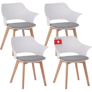 Albatros Esszimmerstuhl AALBORG Holz weiß 4er Set