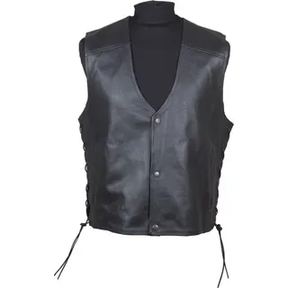RO211 - Lederweste mit seitlicher Schnürung Motorradjacke Roleff Größe: 7XL,