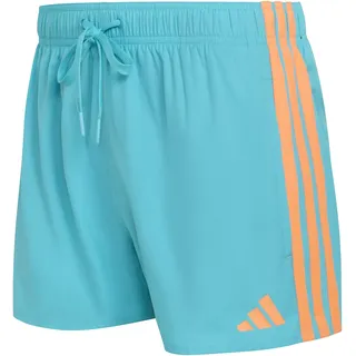 adidas Men's 3 Stripes Swim Shorts 3 INCH, Lucid Cyan/Lucid Orange, 3XL