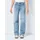 Damen Wide Jeans Normal Waist Straight denim Stretch Hose Stoned Design NMYOLANDA Farben Blau Größe 27W 30L Beinlänge L30