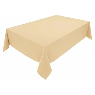 Hochwertige Tischdecke aus Minimate Gewebe. Modern, glatt, breiter Saum, bügelfrei, strapazierfähig, waschbar, trocknergeeignet. Küche und Wohnzimmer. Größe und Farbe wählbar. (Beige, 140 x 260)
