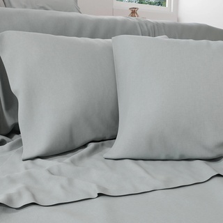 PETTI Artigiani Italiani - Perkal-Bettwäsche, Bettlaken für Doppelbett, Baumwolle, Perkal, Bettwäsche-Set für Doppelbett, graue Bettwäsche 100% Made in Italy