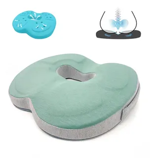 Auoketuo Anti-Dekubitus Sitzkissen – Orthopädisches Donut-Kissen, wirksam bei Hämorrhoiden, Prostatabeschwerden, Steißbein-, Ischias- und Rückenschmerzen, ideal für den Einsatz zu Hause, im Büro(Grün)